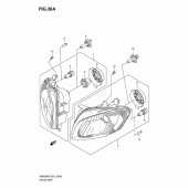 Схема вузла: Фара (An650azk8 e2) для Suzuki AN650 Burgman (EU analogue of SkyWave)