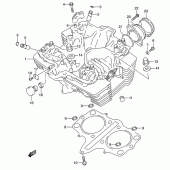 Схема вузла: Головка циліндра Suzuki GS500
