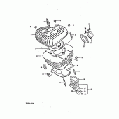 Схема узла: Цилиндр для Suzuki TS250