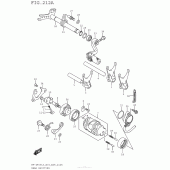 Схема вузла: Копірний вал & Вилки & Вал перемикання для Suzuki RM-Z450