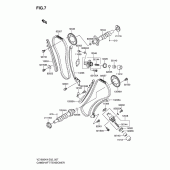 Схема вузла: Розподільний вал & Ланцюг ГРМ & Натягувач для Suzuki VZ1600 Marauder M1600