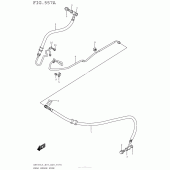 Схема вузла: Задній гальмівний шланг Suzuki AN650 Burgman (EU analogue of SkyWave)