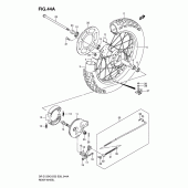 Схема вузла: Заднє колесо (Dr-z125lk4/lk5/lk6/lk7) для Suzuki DR-Z125 DR-Z125