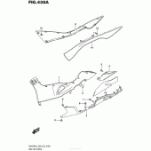 Схема вузла: Side Leg Shield (An400Al6 E33) для Suzuki AN400 Burgman (EU analogue of SkyWave)