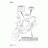 Схема вузла: Інформаційні наклейки для Suzuki GSX1400
