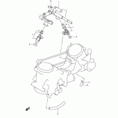 Схема вузла: Паливна рейка & Інжектор (Model k3/k4/k5/k6) для Suzuki SV650
