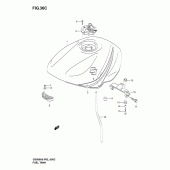 Схема вузла: Паливний бак (Model k6) для Suzuki GS500