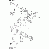 Схема узла: Копирный вал & Вилки & Вал переключения для Suzuki DR-Z125 DR-Z125