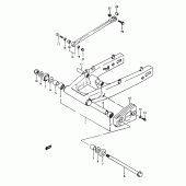 Схема вузла: Задній важіль підвіски (Model j/k) для Suzuki GSX-R750
