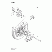 Схема вузла: Заднє колесо Suzuki TF125