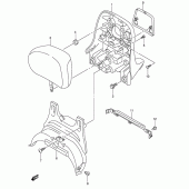 Схема вузла: Опори пасажира (Center)(model k3) для Suzuki AN400 Burgman (EU analogue of SkyWave)
