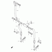 Схема вузла: Передній гальмівний шланг Suzuki GSX750 Katana
