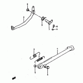 Схема узла: Подставка & Лапка тормоза для Suzuki DR800