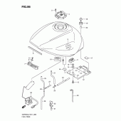 Схема узла: Топливный бак для Suzuki GSF650 Bandit