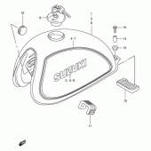 Схема узла: Топливный бак (Model x/y) для Suzuki TU250