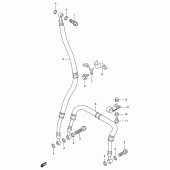 Схема вузла: Передній шланг гальмівний (Model s/t/v/w) для Suzuki GSX-R1100