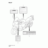 Схема вузла: Інформаційні наклейки (Gsx650fl1 e21) для Suzuki GSX650
