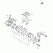 Схема вузла: Задній гальмівний супорт (Model k/l/m/n) для Suzuki GSX600 Katana