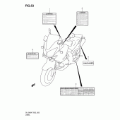 Схема вузла: Інформаційні наклейки для Suzuki DL1000 V-Strom