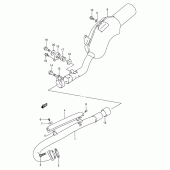 Схема вузла: Вихлопна система для Suzuki DR250