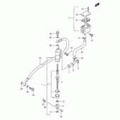 Схема вузла: Задній гальмівний циліндр Suzuki GSX400
