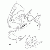 Схема вузла: Передній обтічник (Sv1000s/s1/s2 k3/k4) для Suzuki SV1000