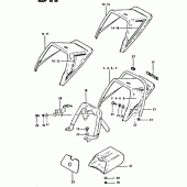 Схема вузла: Задній підсідельний обтічник (Gsx400et/st) для Suzuki GSX400