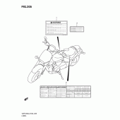 Схема вузла: Інформаційні наклейки (Vzr1800zl2 e19) ​​для Suzuki VZR1800 Intruder M1800R/ Boulevard M109R