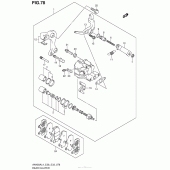 Схема вузла: Задній гальмівний супорт для Suzuki AN400 Burgman (EU analogue of SkyWave)