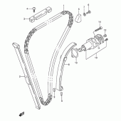 Схема узла: Цепь ГРМ & Натяжитель & Успокоитель для Suzuki GS500