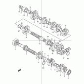 Схема вузла: Трансмісія для Suzuki DR250