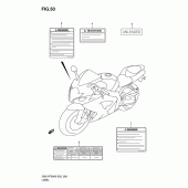 Схема вузла: Інформаційні наклейки для Suzuki GSX-R750