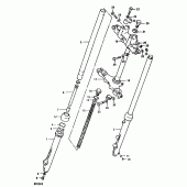 Схема вузла: Вилка передньої осі (Rm100t, rm100x) для Suzuki RM100