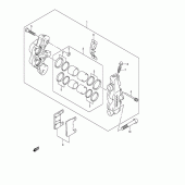 Схема вузла: Передній гальмівний супорт (Model k4) для Suzuki GSX-R1000