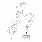 Схема вузла: Інформаційні наклейки для Suzuki DR200 DR200SE