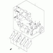 Схема узла: Задний тормозной суппорт для Suzuki DR-Z400 DR-Z400S