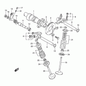 Схема вузла: Розподільний вал & Клапан для Suzuki DR800