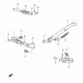 Схема вузла: Підніжка & Підставка (E18) для Suzuki TS125