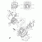 Схема вузла: Головка циліндра (Front) для Suzuki VL125 Intruder LC