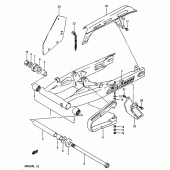 Схема вузла: Задній важіль підвіски для Suzuki DR650 DR650R