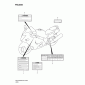 Схема узла: Информационные наклейки (Model l0) для Suzuki GSX1300 Hayabusa