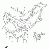 Схема узла: Рама (Model k/l/m/n/p/r) для Suzuki GSX750 Katana
