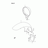 Схема вузла: Кожух фари & Передні крило (E15/e16/e24/e75/e77) для Suzuki LS650 Savage