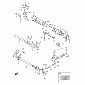 Схема вузла: Копірний вал & Вилки & Вал перемикання для Suzuki GSF600 Bandit