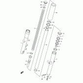 Схема вузла: Передня вилка (Model w/x) для Suzuki VL1500 Intruder LC