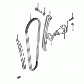 Схема вузла: Ланцюг ГРМ & Натягувач & Заспокоювач Suzuki DR650 DR650R