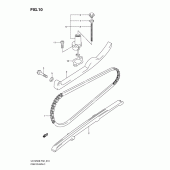 Схема узла: Цепь ГРМ & Натяжитель & Успокоитель для Suzuki UX125 Sixteen