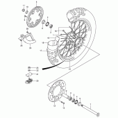 Схема вузла: Заднє колесо (Model k3) для Suzuki RM125
