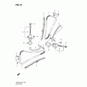 Схема вузла: Ланцюг ГРМ & Натягувач & Заспокоювач Suzuki DL650 V-Strom