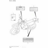 Схема вузла: Інформаційні наклейки (Dr-Z400Sl5 E03) для Suzuki DR-Z400 DR-Z400S